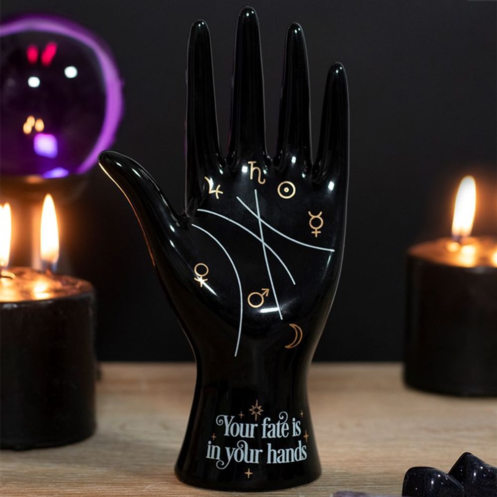 Black Ceramic Palmistry Hand Ornament