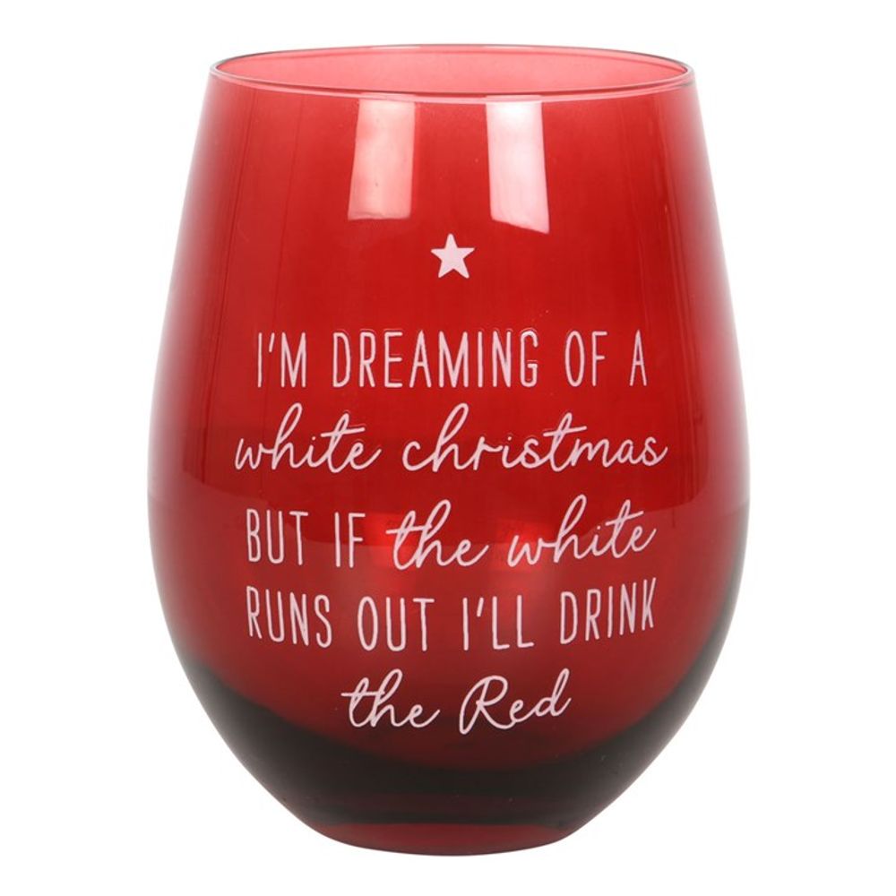 Dreaming of a White Christmas Stemless Glass
