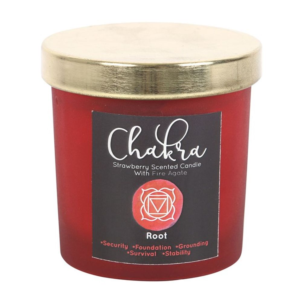 Root Chakra Strawberry Crystal Chip Candle