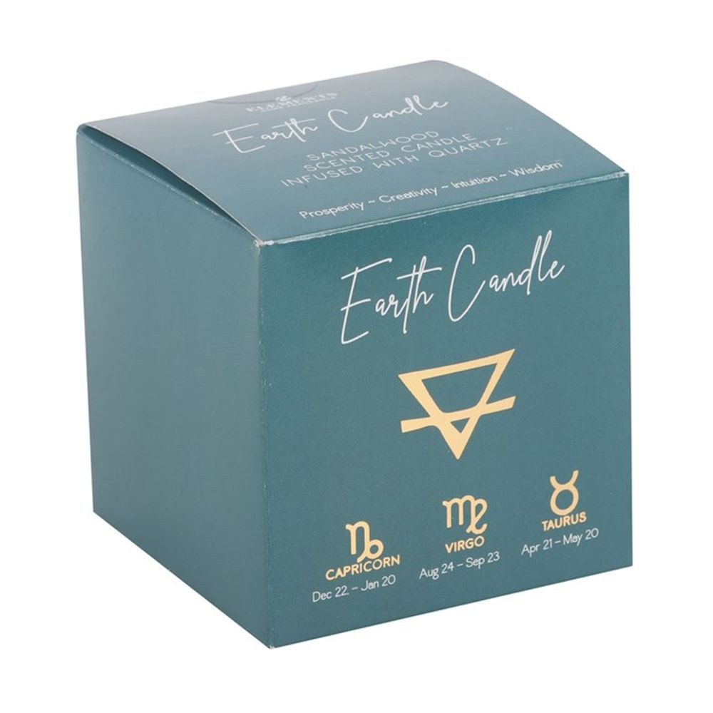 Earth Element Sandalwood Crystal Chip Candle