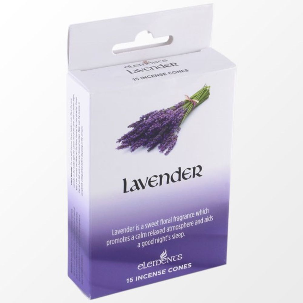 Set of 12 Packets of Elements Lavender Incense Cones