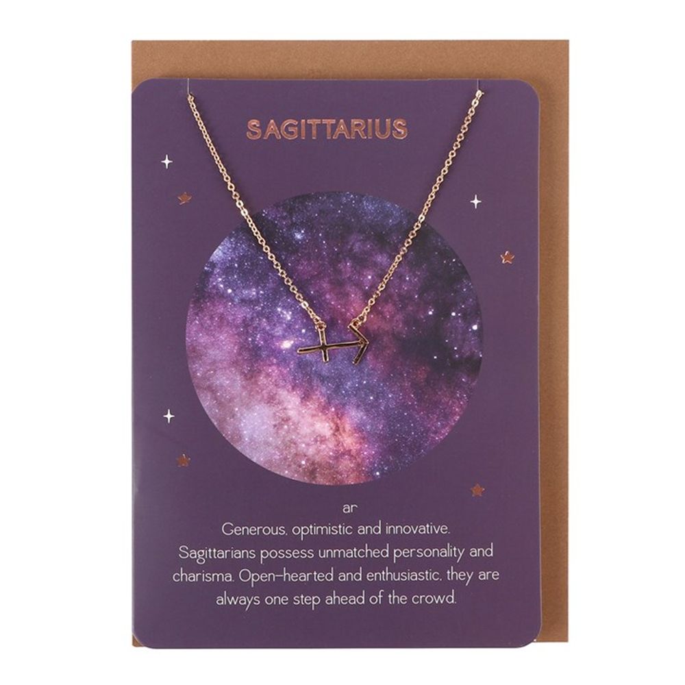 Sagittarius Zodiac Necklace Card