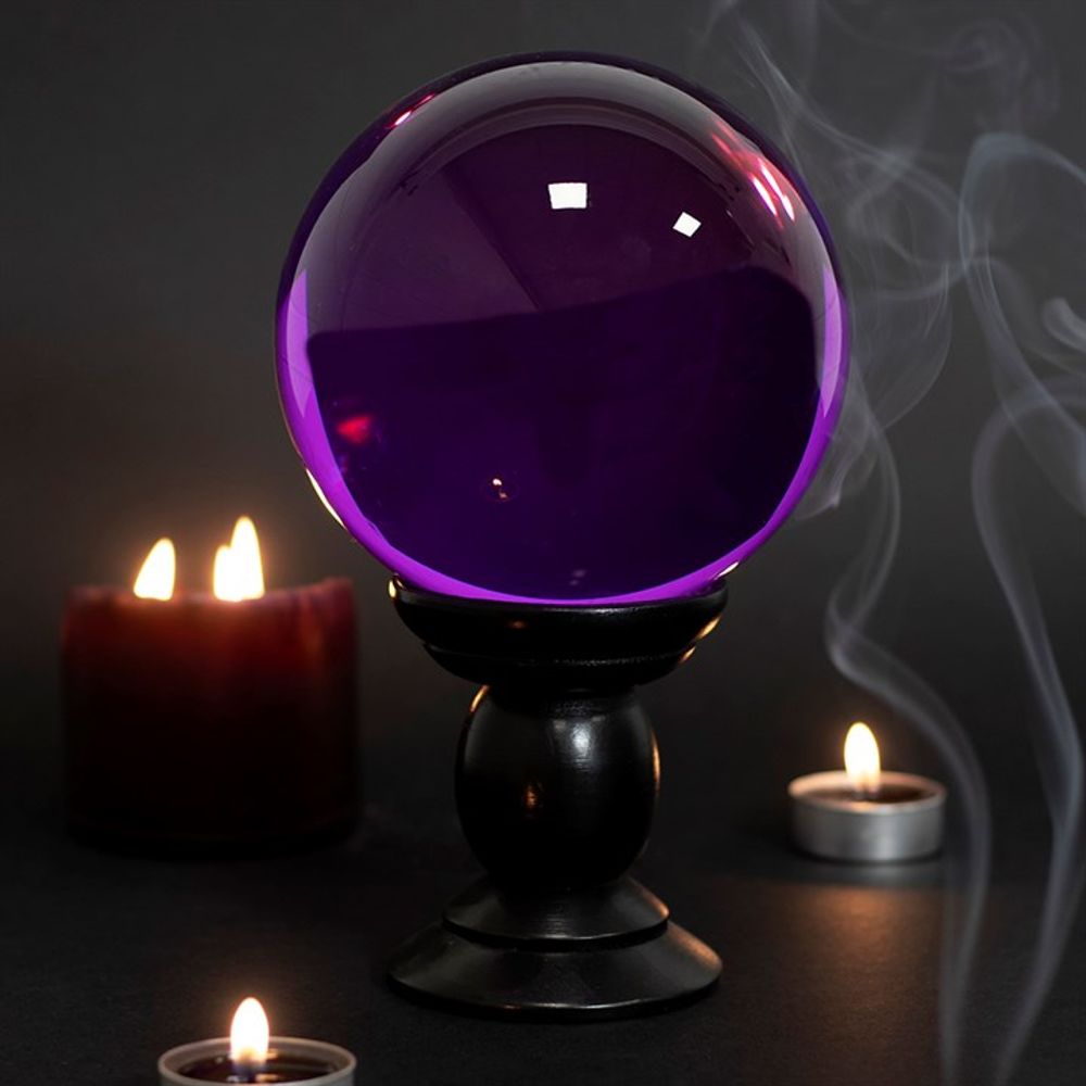 Large Purple Crystal Ball on Stand